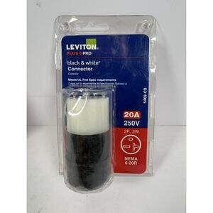 Leviton Straight Blade Connector Black And White 20 Amp 250 Volt 5469-CS